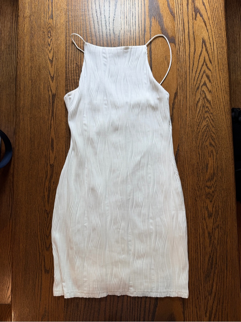 Study’s Elegant White Mini Dress with Slim Straps